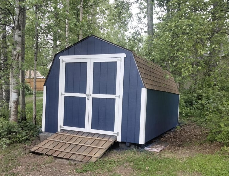 Exterior shed painting