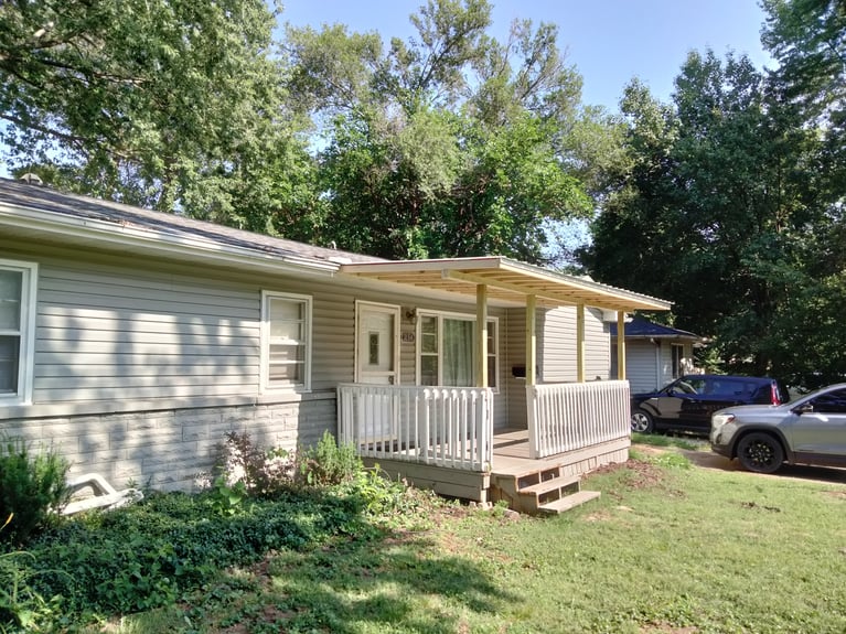 Damaged rooftop repair after picture